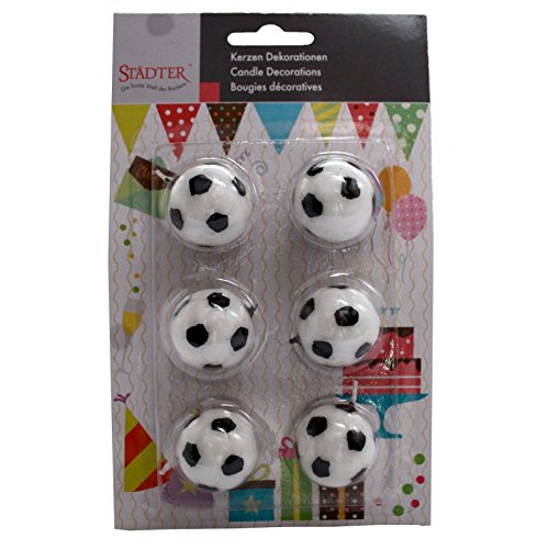 [041158] Velas para Tartas Balones Fútbol 6ud Städter
