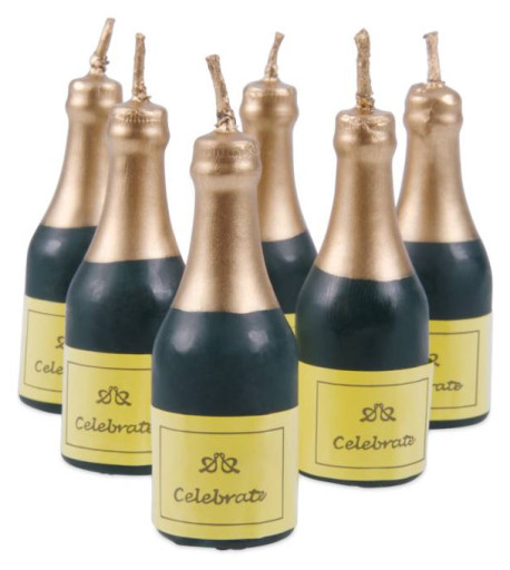 [910348] Velas para tartas botella champagne 6ud Städter