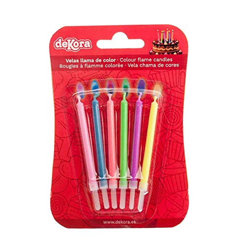 [345333] Velas para Tartas Con Llama De Colores 6ud Dekora