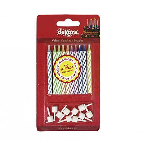 [345310] Velas para Tartas Mágicas, No Se Apagan 10ud Dekora