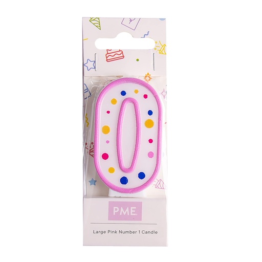 [ca080] Velas para Tartas Rosa Número 0 PME
