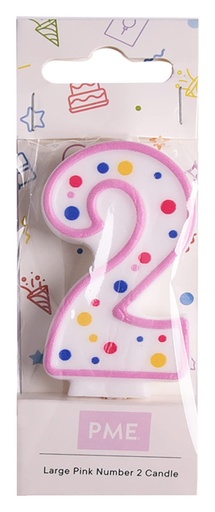 [ca082] Velas para Tartas Rosa Número 2 PME