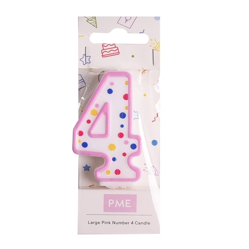 [ca084] Velas para Tartas Rosa Número 4 PME