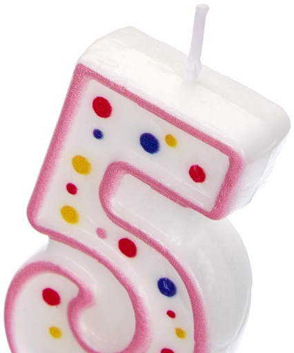 [ca085] Velas para Tartas Rosa Número 5 PME