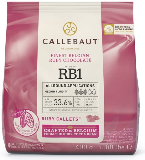 [CB645859] Chocolate Callets -Rubí- 400gr Callebaut