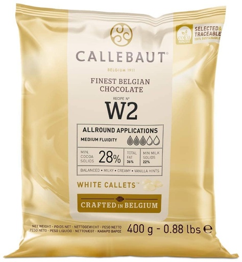 [CB556704] Chocolate Callets -White- 400gr Callebaut