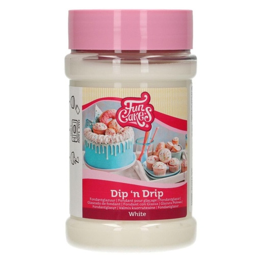 [F54715] Dip n' Drip Fondant color blanco 375gr. Funcakes