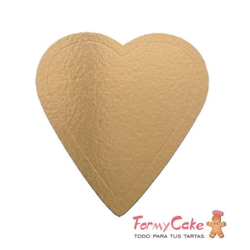 [DE21699] Base Dorada Corazón 24cm para Tartas