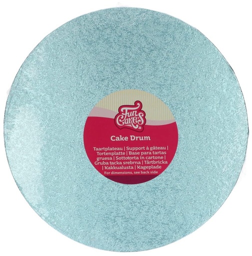 [F80840] Base Redonda Gruesa para Tartas 25cm Azul Clarito Funcakes