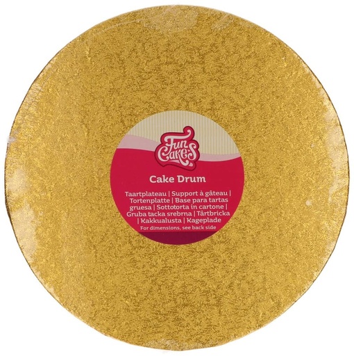 [F80855] Base Redonda Gruesa para Tartas 25cm Dorada Funcakes