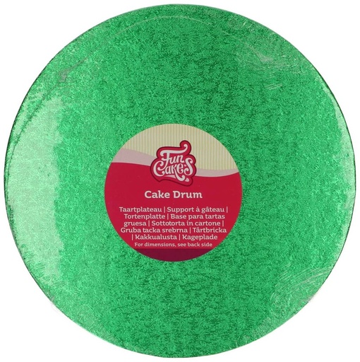 [F80860] Base Redonda Gruesa para Tartas 25cm Verde Funcakes