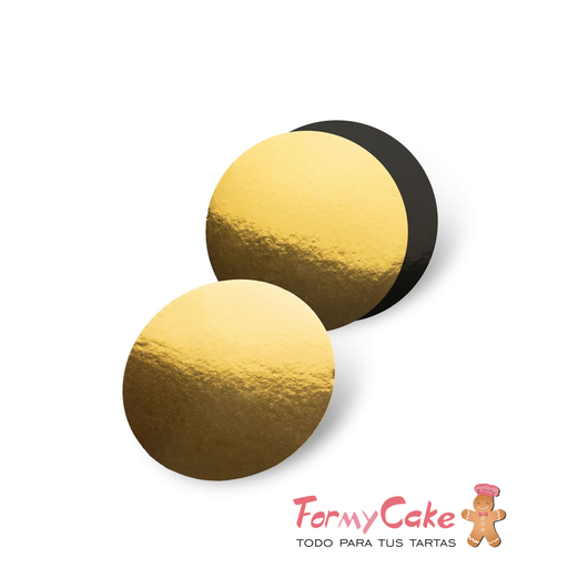 [SWK2179] Base Redonda Oro/Negra para Tartas 10cm (10uds) Pastkolor