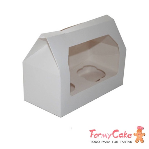 [de88290] Caja 2 Cupcakes Blanca