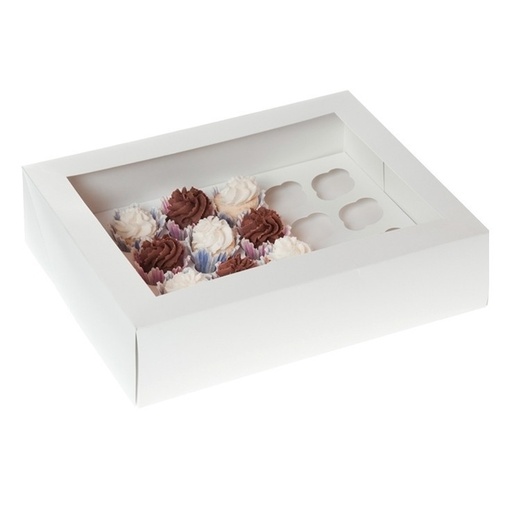 [DE88339] Caja 24 MiniCupcakes Blanca