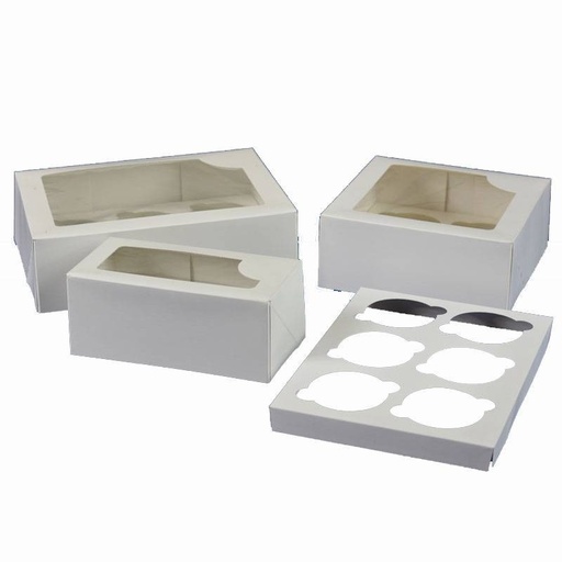 [de88276] Caja 4 Cupcakes Blanca