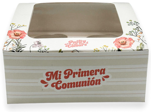 [P070405] Caja 4 cupcakes comunión niña Pastry Colours