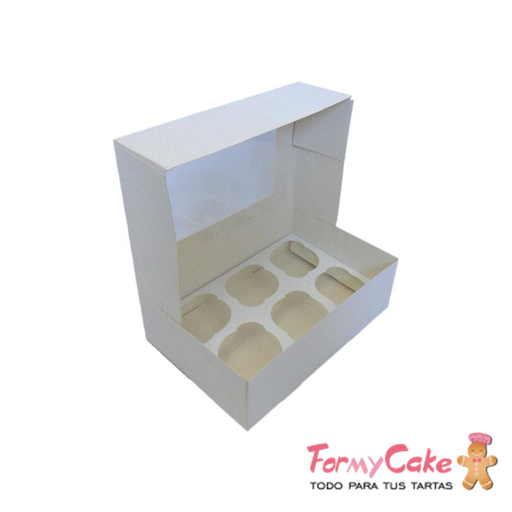 [de88278] Caja 6 Cupcakes Blanca