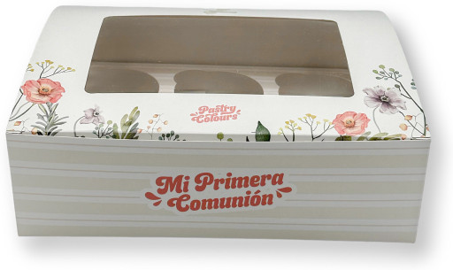 [P070404] Caja 6 cupcakes comunión niña Pastry Colours