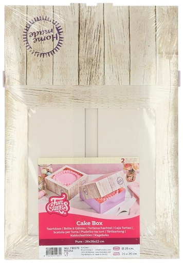 [F80270] Caja Decorada Diseño Pure 26x26x12cm 2ud Funcakes