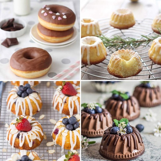 [0070038] Molde Antiadherente 6 Donuts Flor Decora