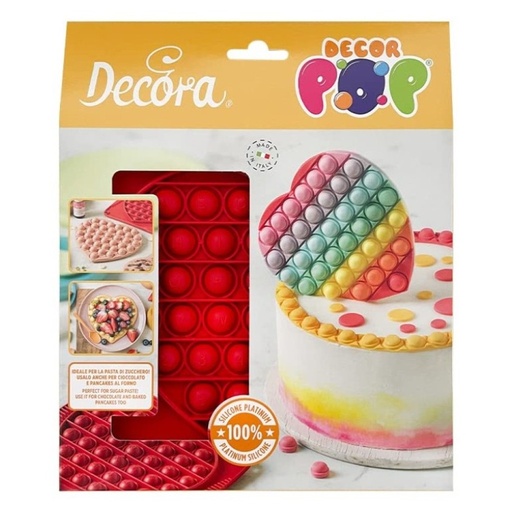 [9260422] Molde de silicona corazón decorpop Decora