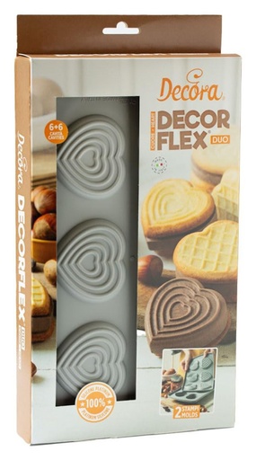 [9260440] Molde De Silicona Corazón Duo Set 2 Decora