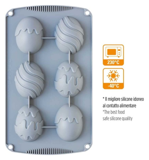 [9260407] Molde De Silicona Huevo Pascua 6 Cavidades Decora
