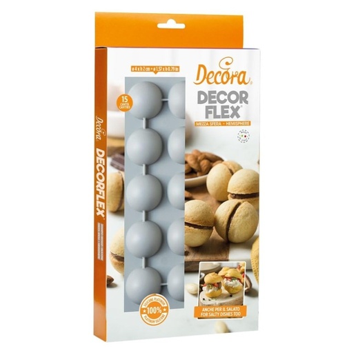 [9260431] Molde de silicona semiesfera 15uds 40x20h mm Decora