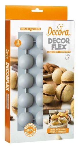 [9260431] Molde de silicona semiesfera 15uds 40x20h mm Decora