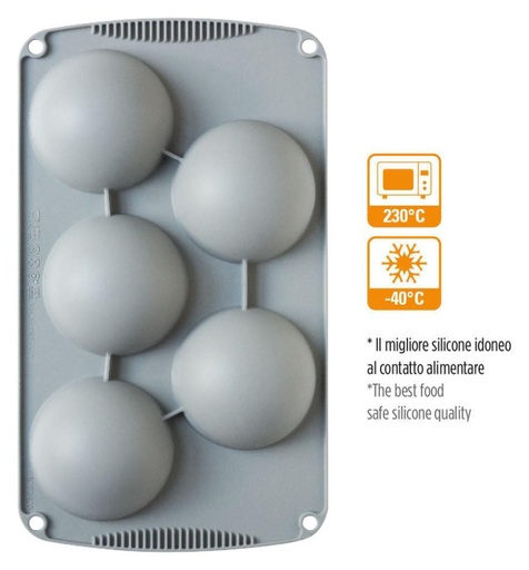 [9260435] Molde De Silicona Semiesfera 5uds 80x40H MM Decora