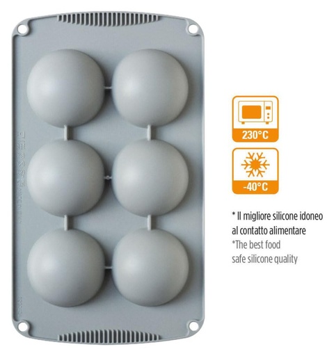 [9260434] Molde De Silicona Semiesfera 6uds 70x35H MM Decora