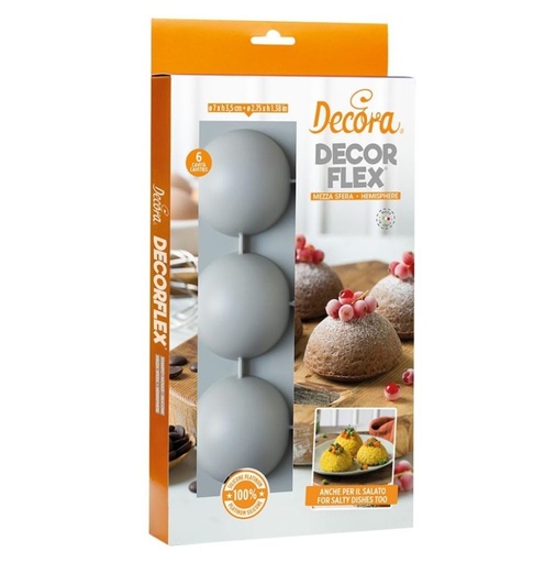 [9260434] Molde de silicona semiesfera 6uds 70x35h mm Decora
