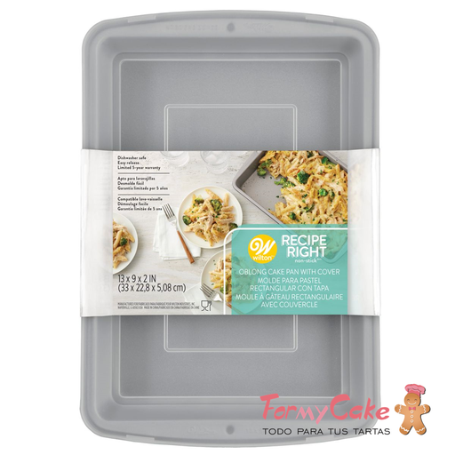 [03-0-0040] Molde Metal Rectangular 33x22.8cm con Tapa Wilton