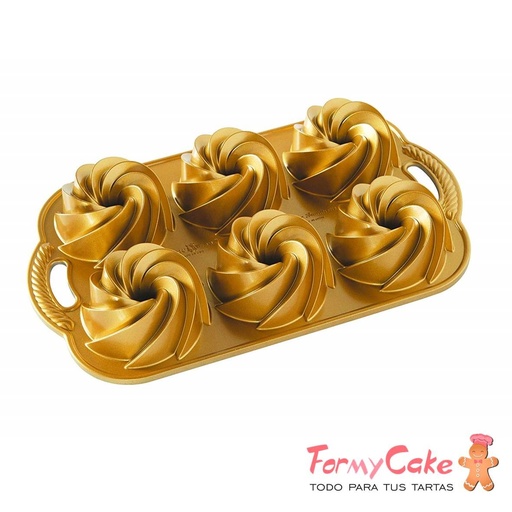 [88077] Nordic Ware Bundtlette Heritage Mini Pan Gold