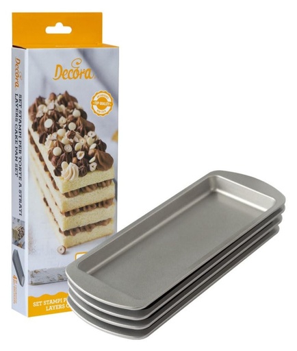 [0070032] Set De 4 Moldes Rectangulares Para Tartas Por Capas Decora
