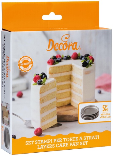 [0070033] Set De 5 Moldes Redondos Para Tartas Por Capas Decora
