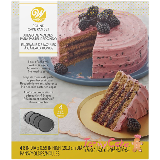 [03-3126] Set Moldes 4 Capas Para Layer Cakes 20 cm Wilton
