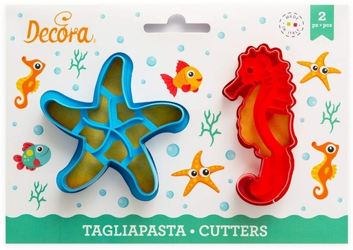 [0255135] Kit 2 Cortadores Estrella Y Caballito De Mar Decora