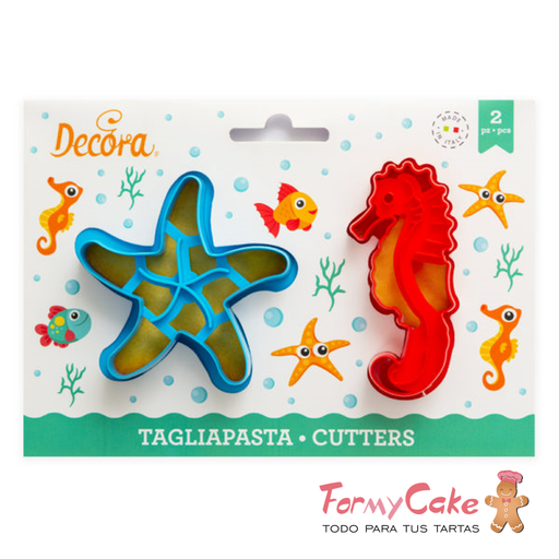 [0255135] Kit 2 Cortadores Estrella Y Caballito De Mar Decora