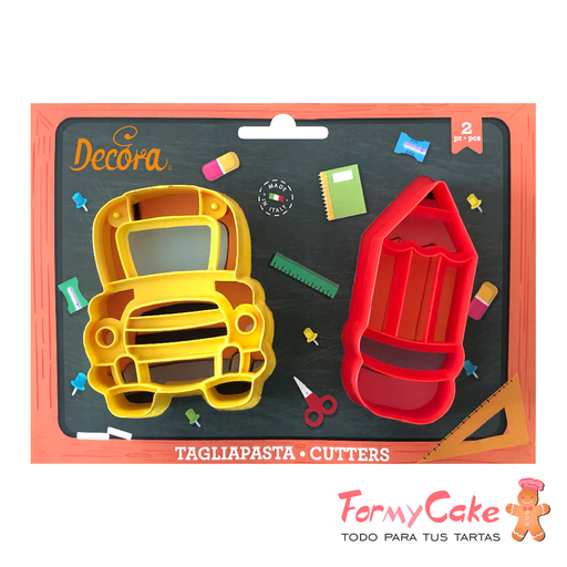 [0255166] Kit 2 Cortadores Autobús y Lápiz Decora