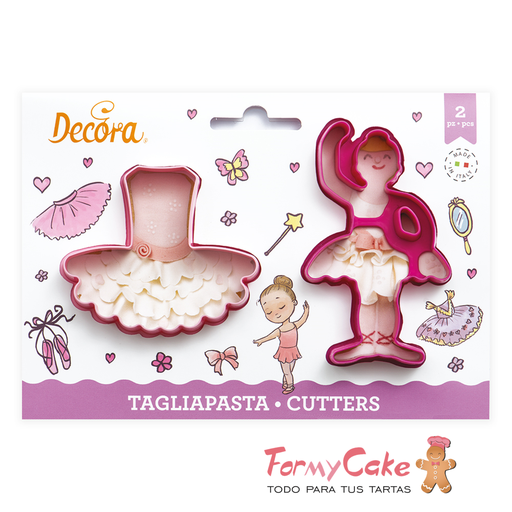 [0255206] Kit 2 Cortadores Bailarina y Tutú Decora