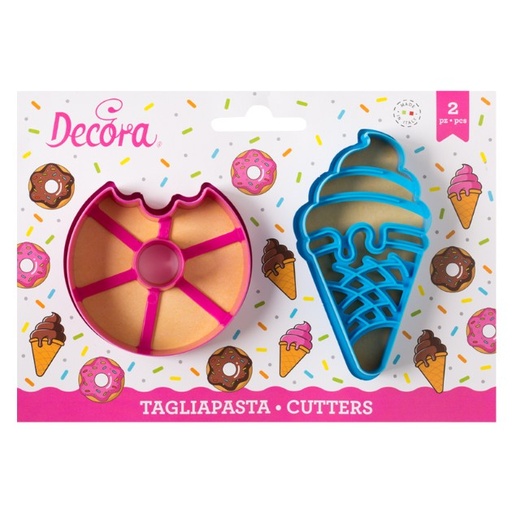 [0255034] Kit 2 cortadores berlina y cono de helado Decora