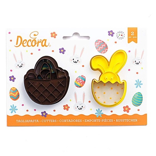 [0255061] Kit 2 cortadores cesta y conejito Decora