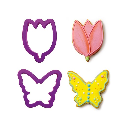 [0255075] Kit 2 Cortadores Mariposa Y Tulipán Decora