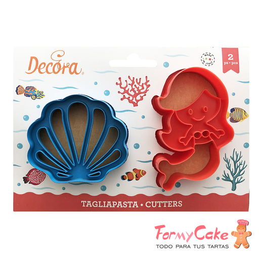 [0255138] Kit 2 Cortadores Sirena Y Concha Decora