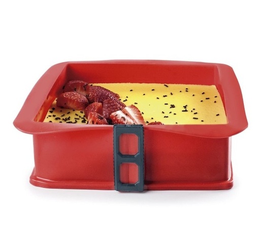 [875800] Molde desmontable cuadrado con base de cristal 21cm IBILI
