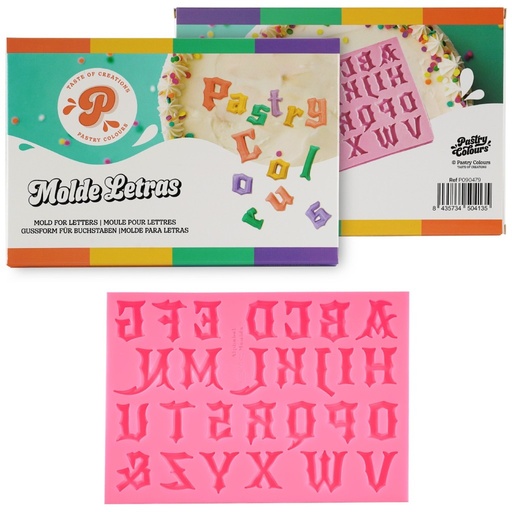 [P090479] Molde silicona letras mayúsculas mágicas Pastry Colours
