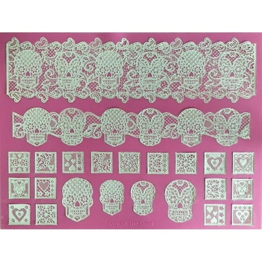 [CL91130] Tapete de encaje día de los muertos. Cake Lace