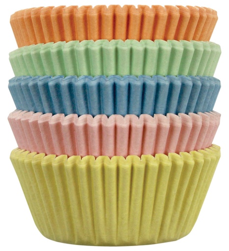 [BC721] Minicápsulas cupcakes  color pastel 5 colores 100ud PME