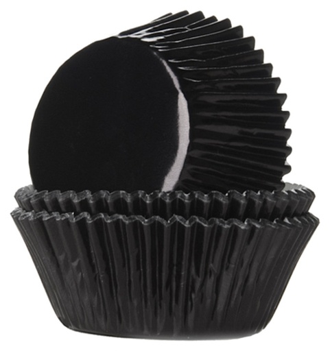 [HM1333] Cápsulas cupcakes negras metalizadas 24ud House Of Marie